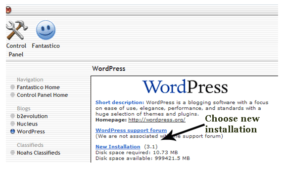 Install WordPress Image
